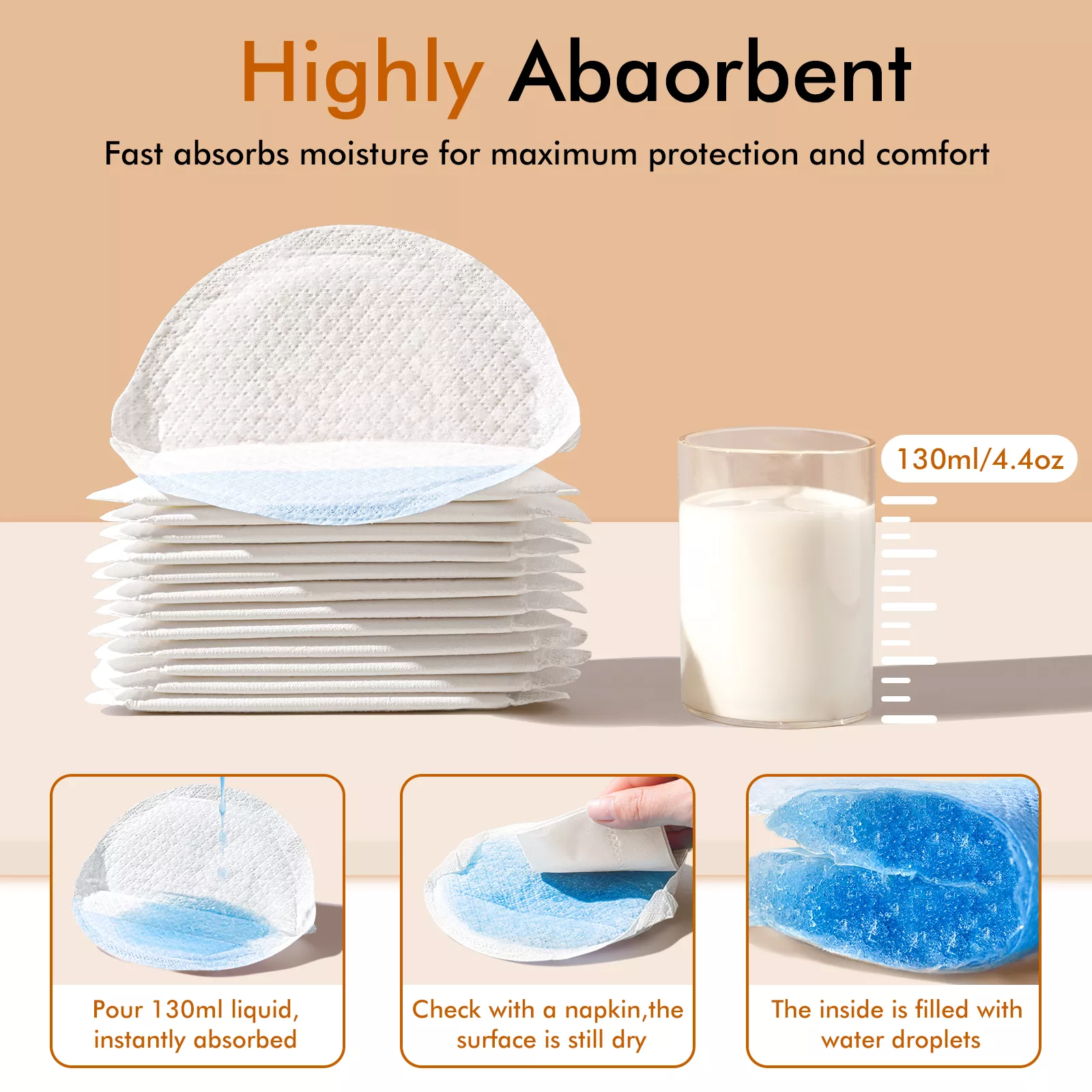 80 Count Ultra-Absorbent Disposable Nursing Pads for Breastfeeding Moms - Image 3