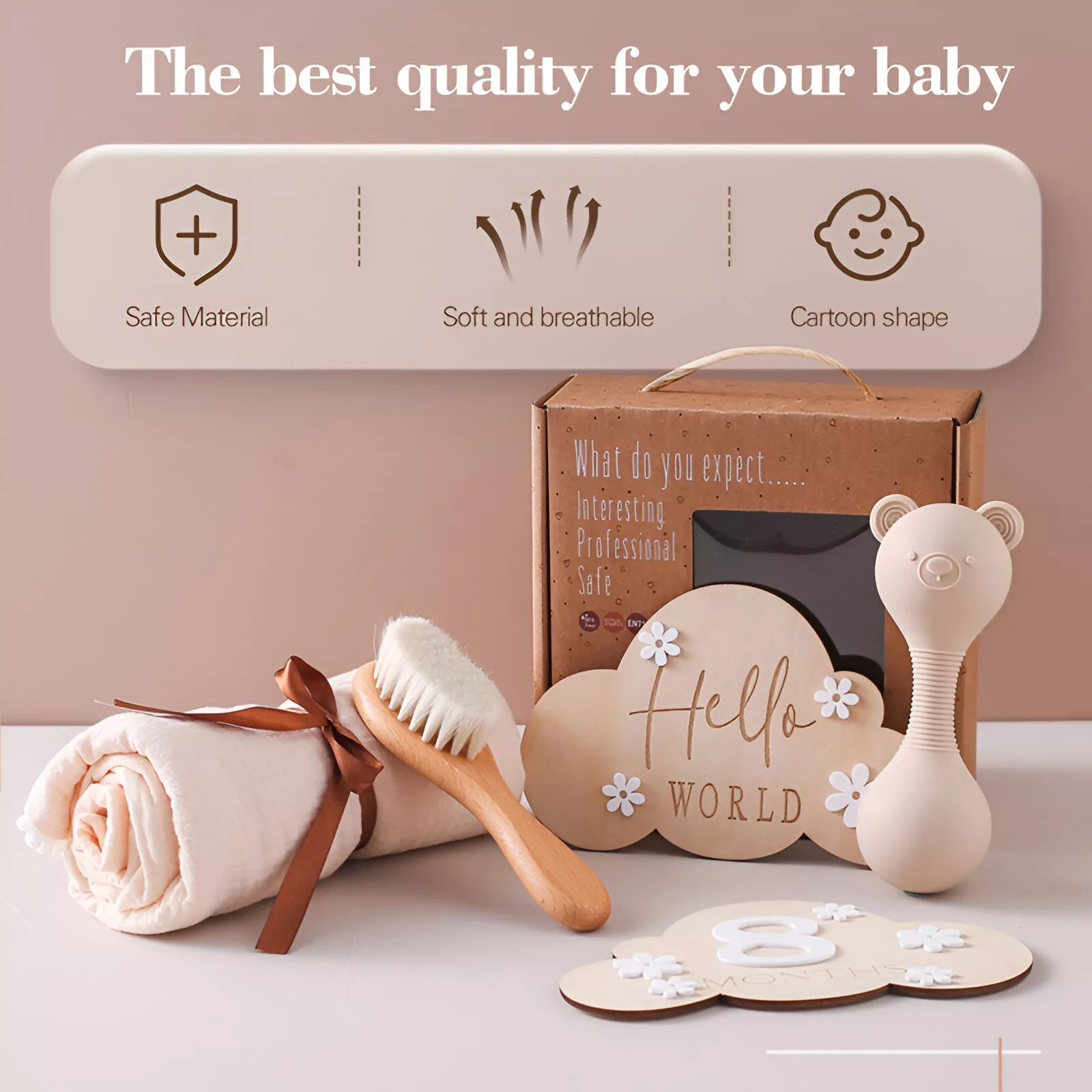 Baby Silicone Maracas Rattle & Milestone Cards Photography Set – Newborn Essentials - Image 5