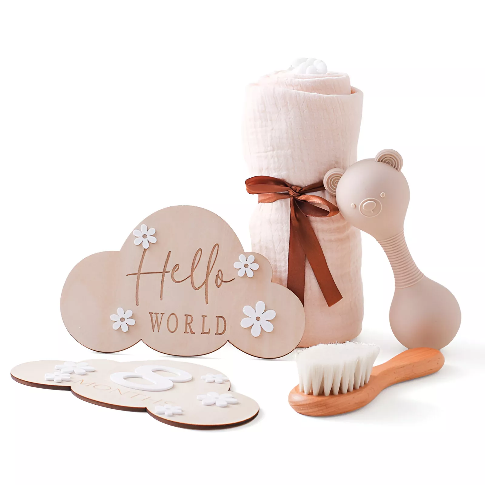 Baby Silicone Maracas Rattle & Milestone Cards Photography Set – Newborn Essentials - Image 7