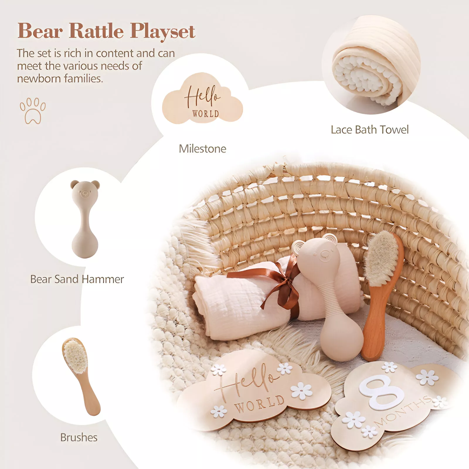 Baby Silicone Maracas Rattle & Milestone Cards Photography Set – Newborn Essentials - Image 4