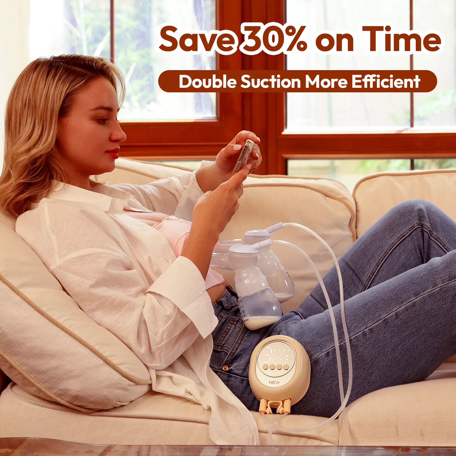 Double Electric Breast Pump with 4 Modes, 9 Levels & Non-Spill Design - Image 5