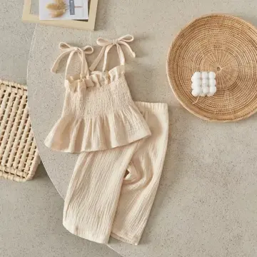 Toddler Girls Summer Outfit - Sleeveless Camisole & Elastic Pants 2-Piece Set