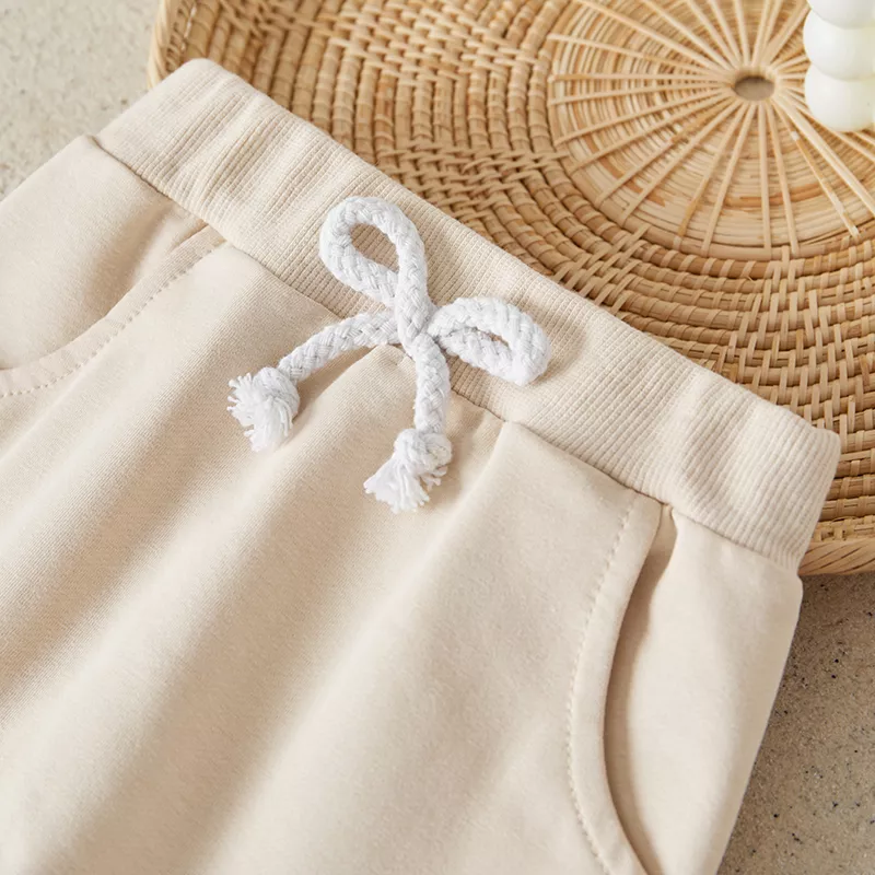 Toddler Girls Fall Outfit - Rugby Bow Embroidery Sweatshirt & Elastic Pants Set - Image 6