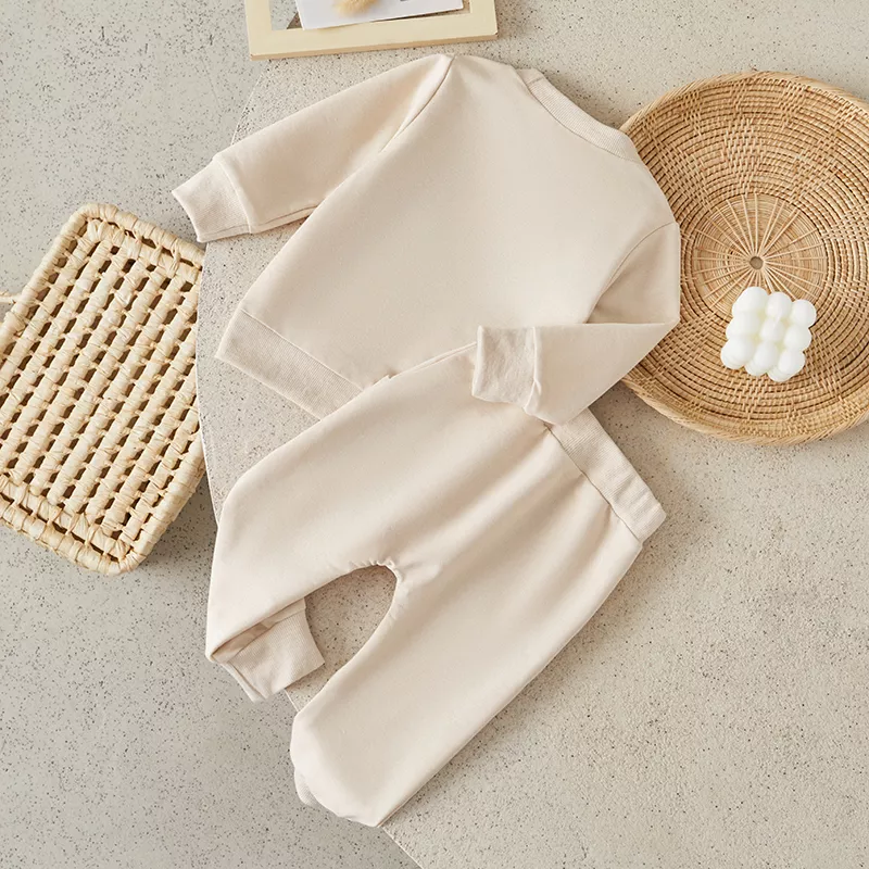 Toddler Girls Fall Outfit - Rugby Bow Embroidery Sweatshirt & Elastic Pants Set - Image 3