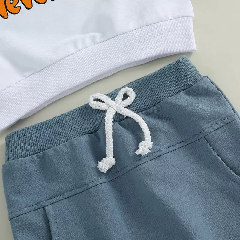 Toddler Boy Autumn Outfit Set: Long Sleeve Excavator Top & Elastic Pants - Image 6