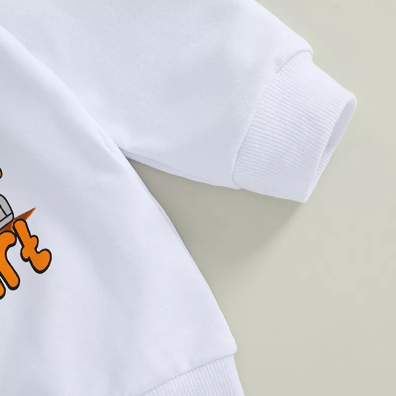 Toddler Boy Autumn Outfit Set: Long Sleeve Excavator Top & Elastic Pants - Image 5