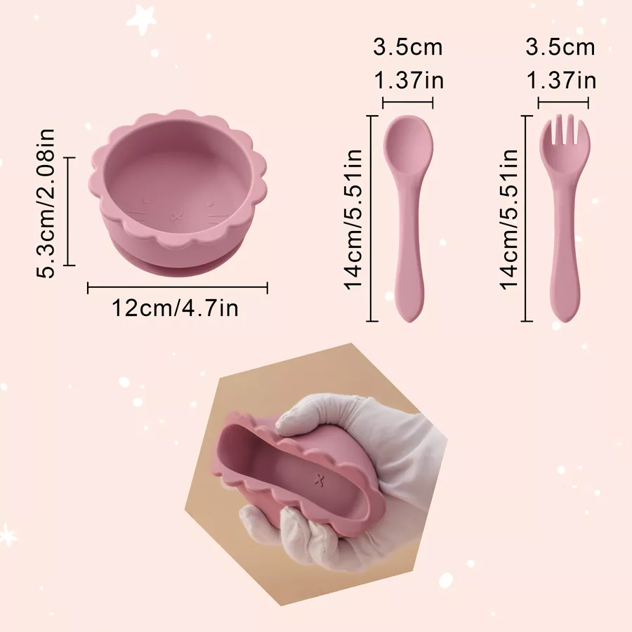 3PCS Baby Silicone Tableware Set - Image 7
