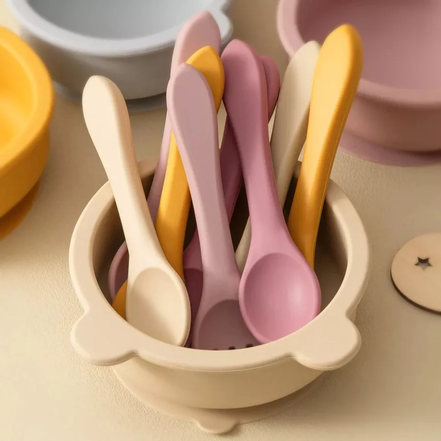 2PCS Silicone Baby Utensils Set