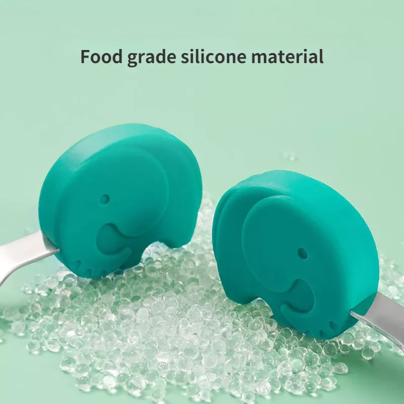 2pcs Silicone Baby Spoon and Fork Set - Image 3