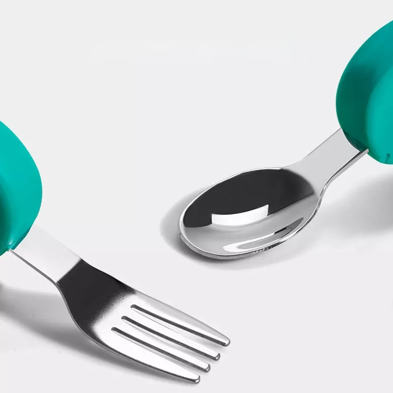 2pcs Silicone Baby Spoon and Fork Set - Image 4