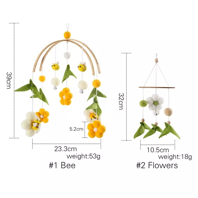 Wooden Baby Crib Mobile with Musical Bee Rattles for Newborns & Toddlers - Image 7