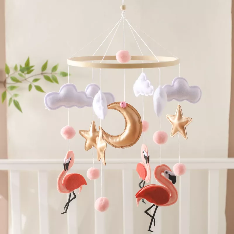 Wooden Baby Crib Mobile Bed Bell Rattle Toy Hanger - Image 5