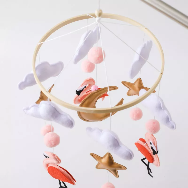 Wooden Baby Crib Mobile Bed Bell Rattle Toy Hanger - Image 4