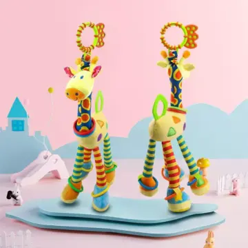 Soft Giraffe Plush Baby Hand Bell Rattle - Sensory Toy for Early Education
