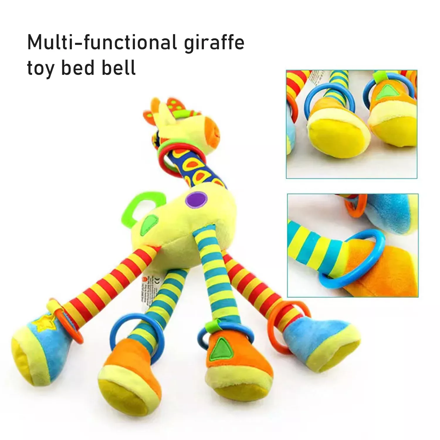 Soft Giraffe Plush Baby Hand Bell Rattle - Sensory Toy for Early Education - Image 6