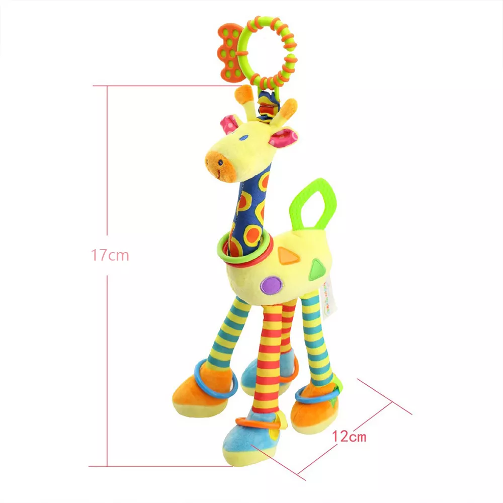Soft Giraffe Plush Baby Hand Bell Rattle - Sensory Toy for Early Education - Image 7