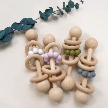 Organic Safe Wooden Baby Teether – Non-Toxic, Eco-Friendly Sensory Grasping Toy