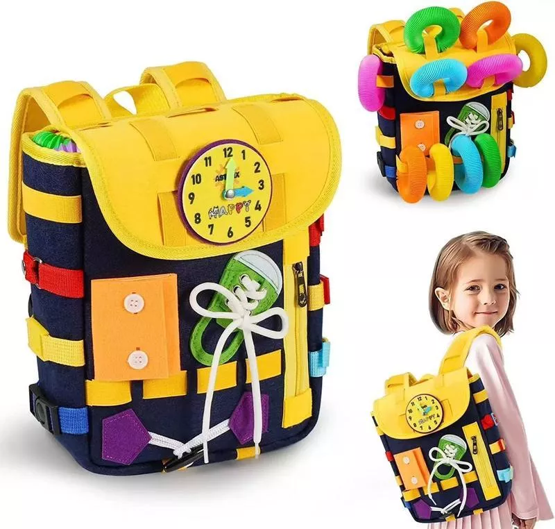 Montessori Busy Board Backpack for Toddlers