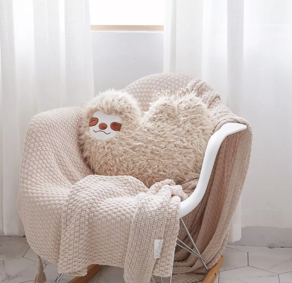 Heart-Shaped Sloth Plush Pillow - Image 2