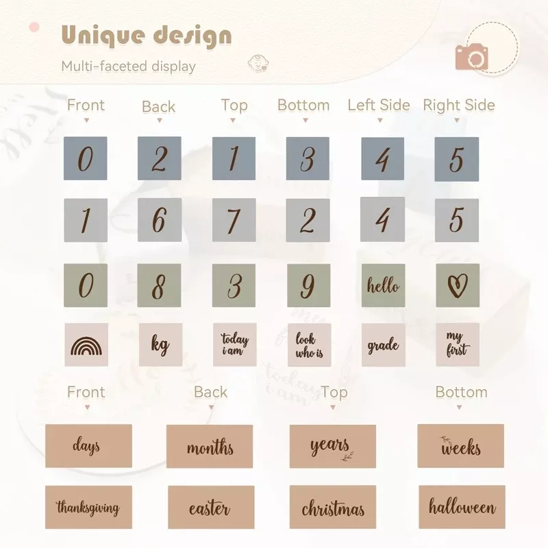 Wooden Baby Milestone Block Set - Image 6