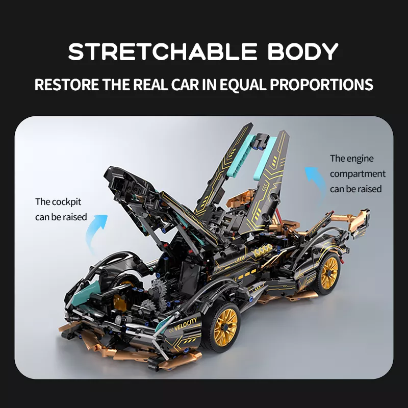 1:14 Building Block Sports Car Model with Optional Power - Image 4