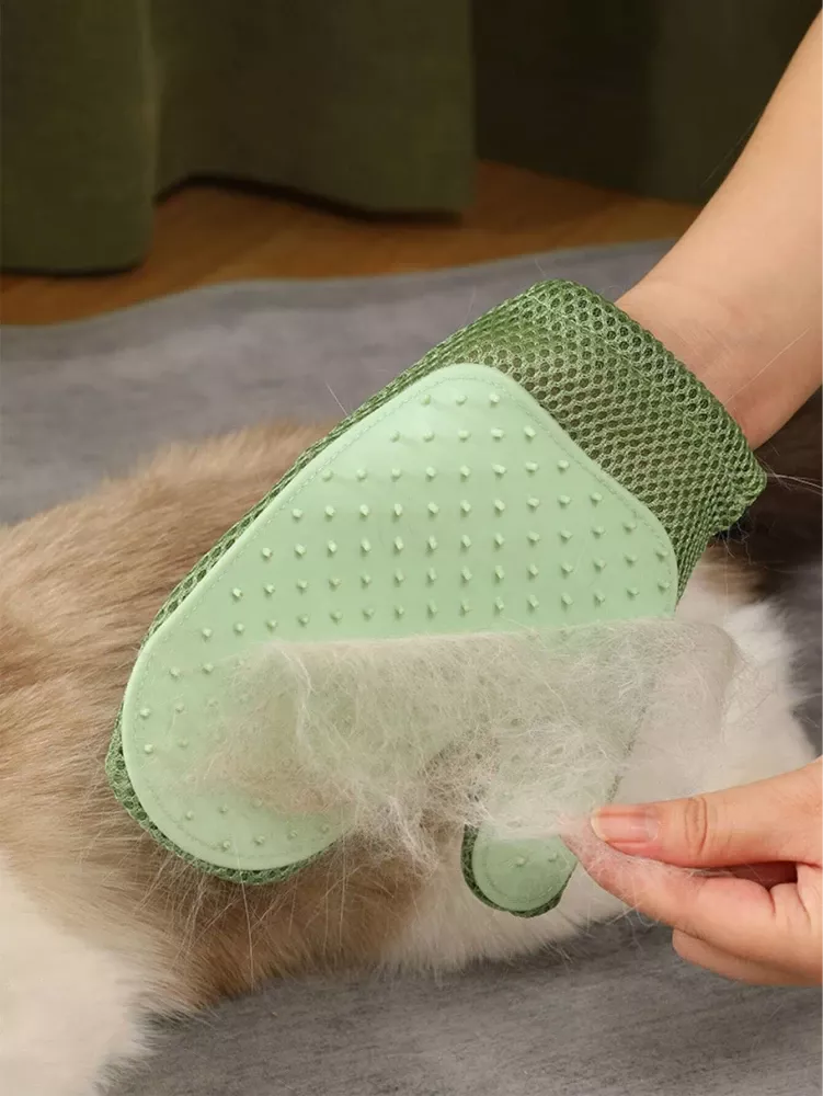 2-in-1 Pet Grooming Glove Brush & Hair Remover Mitt for Shedding and Massaging - Image 3