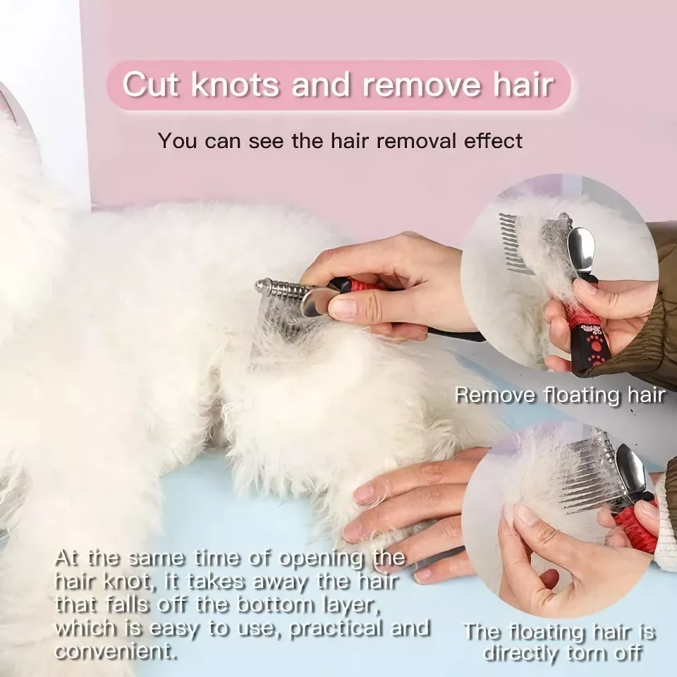 Pet Dematting Fur Rake Comb - Image 3