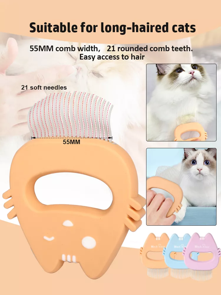Soft Teeth Cat Deshedding Comb & Massage Brush for Kittens and Puppies - Image 4