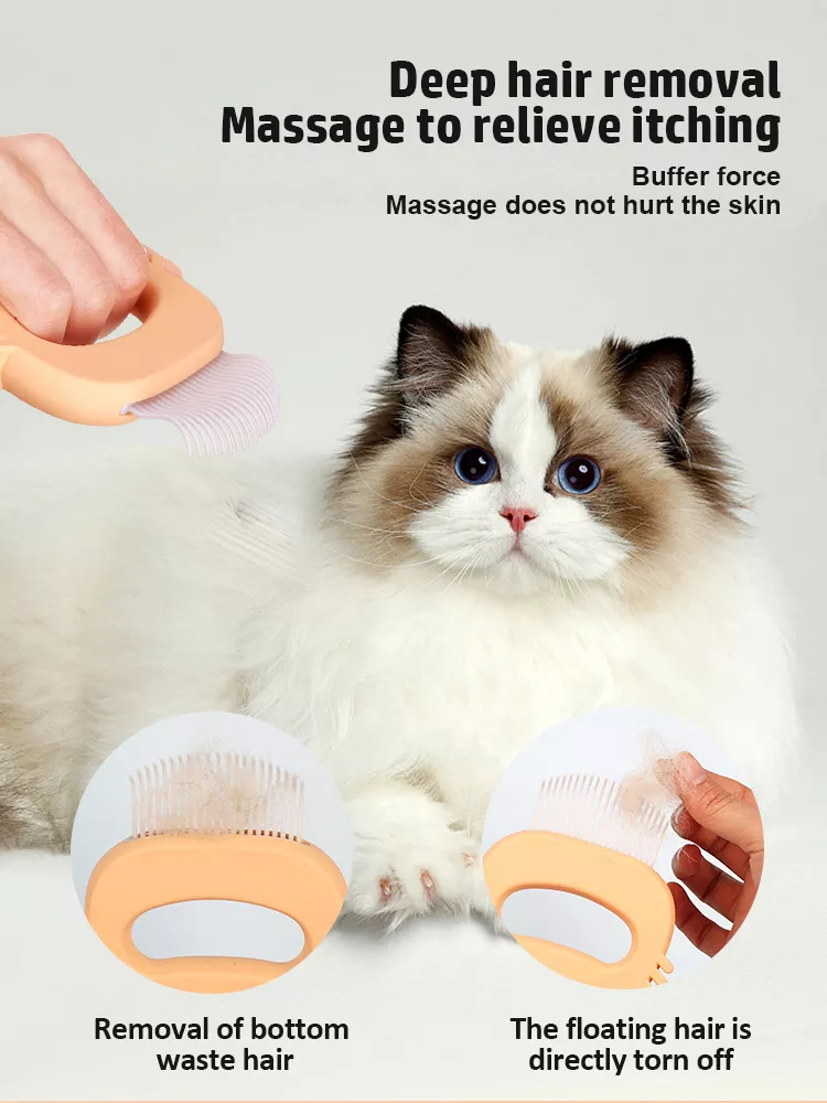 Soft Teeth Cat Deshedding Comb & Massage Brush for Kittens and Puppies - Image 3