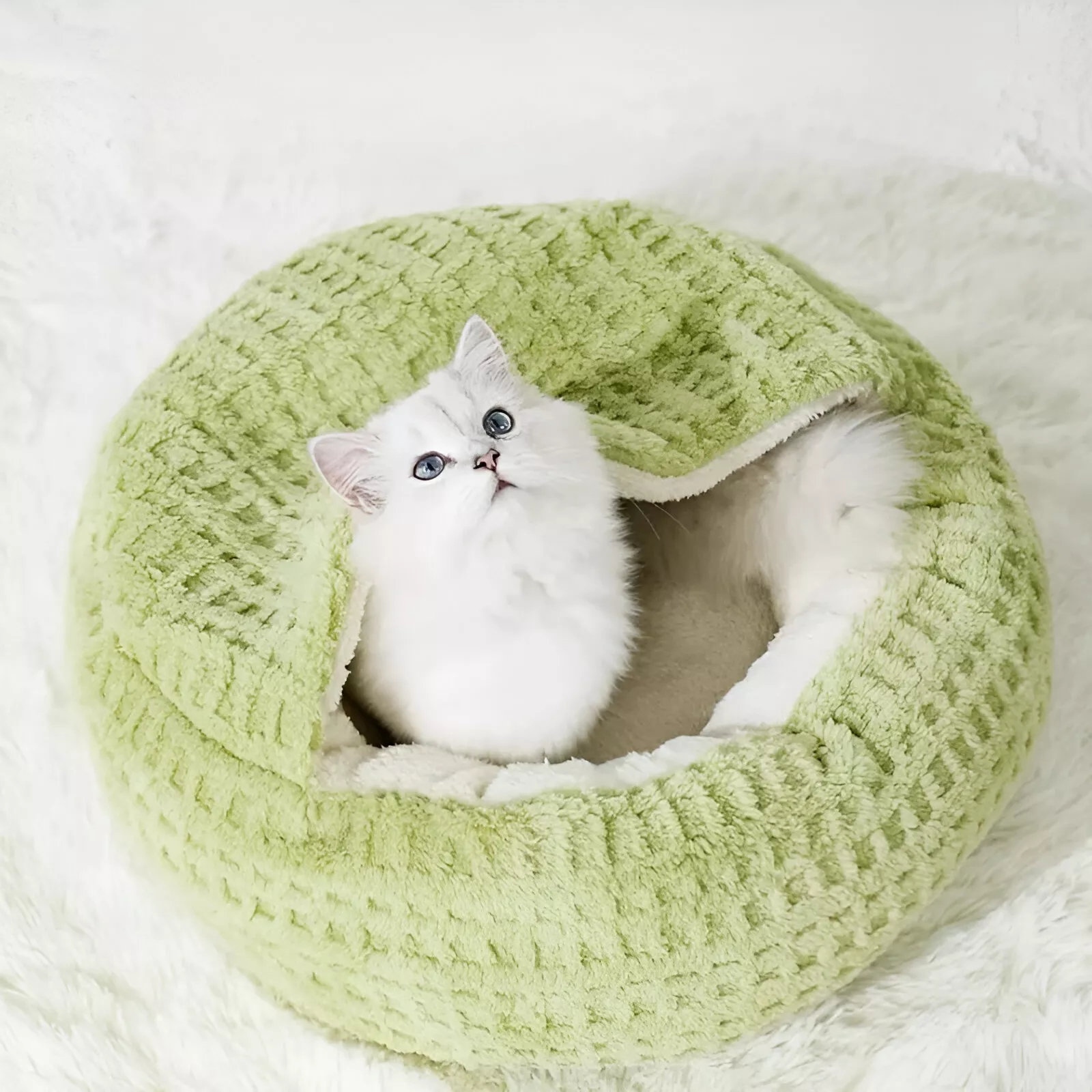 Warm Cotton Cat Bed Cave for Small Dogs & Cats - Soft Nest with Non-Slip Cushion