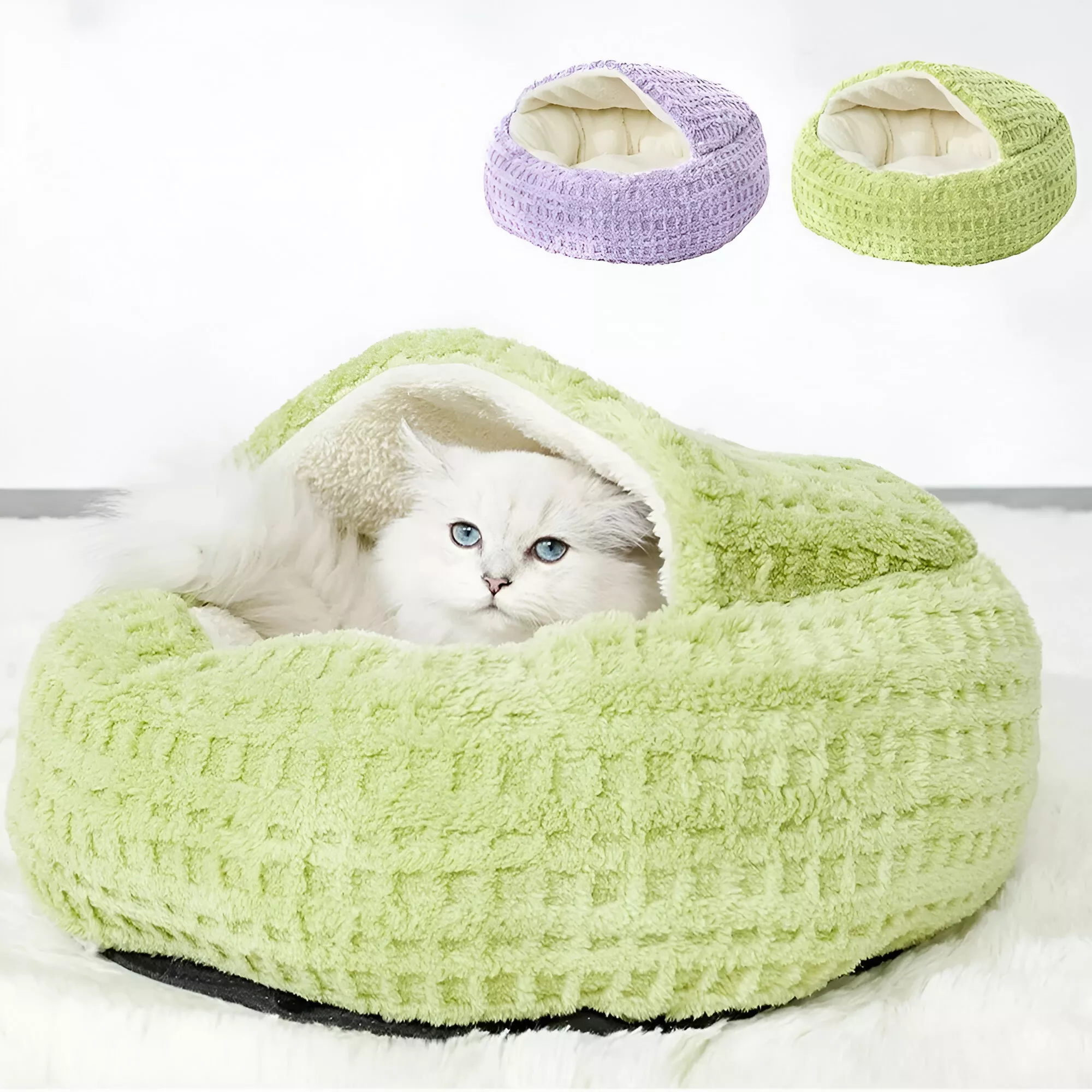 Warm Cotton Cat Bed Cave for Small Dogs & Cats - Soft Nest with Non-Slip Cushion - Image 5