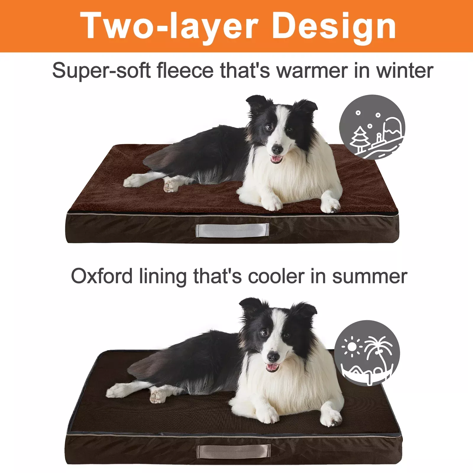 Waterproof Memory Foam Dog Mattress with Removable Plush Cover - Image 4
