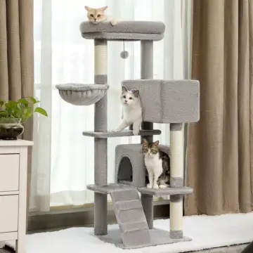 Large Cat Tree with Double Condos, Sisal Scratching Posts & Cozy Hummock