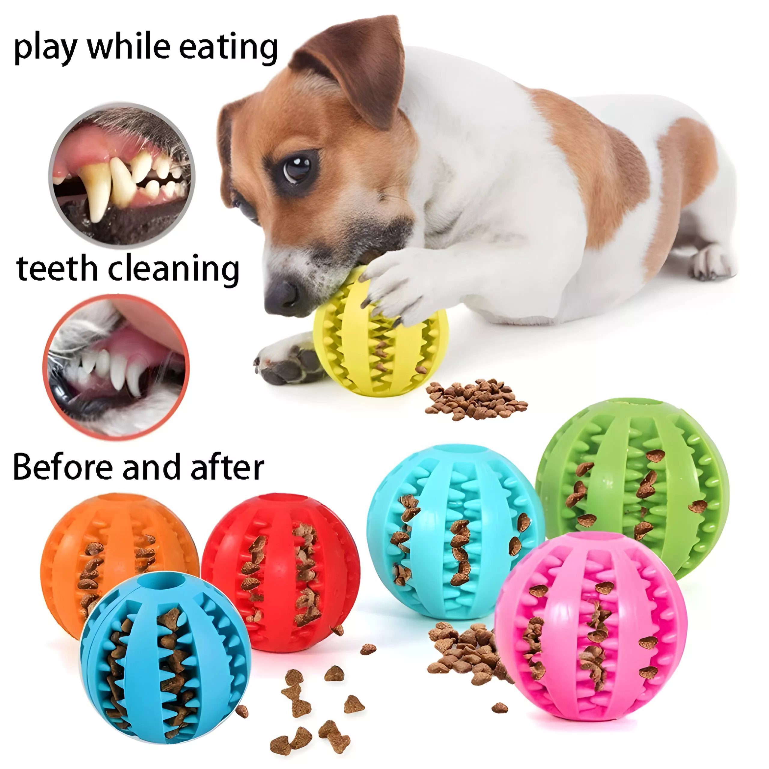 Interactive Elastic Dog Chew Ball – Extra-Tough Rubber Toy for Play & Teeth Cleaning - Image 5