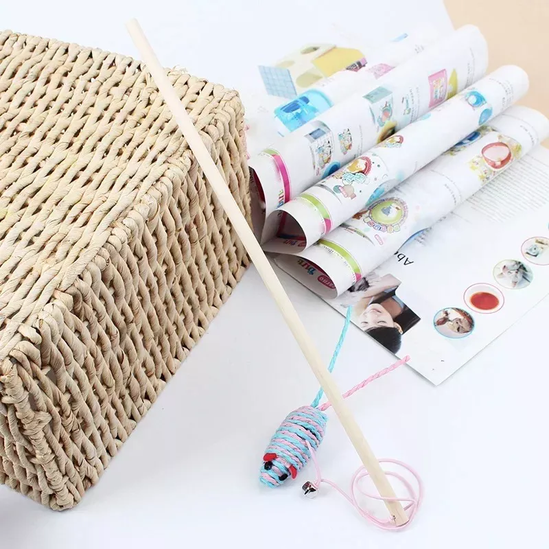 Interactive Cat Teaser Wand with Paper Woven Mouse – Fun and Engaging Pet Toy - Image 5