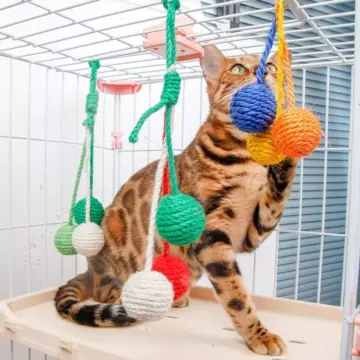 Colorful Cat Rope Ball Toy Set