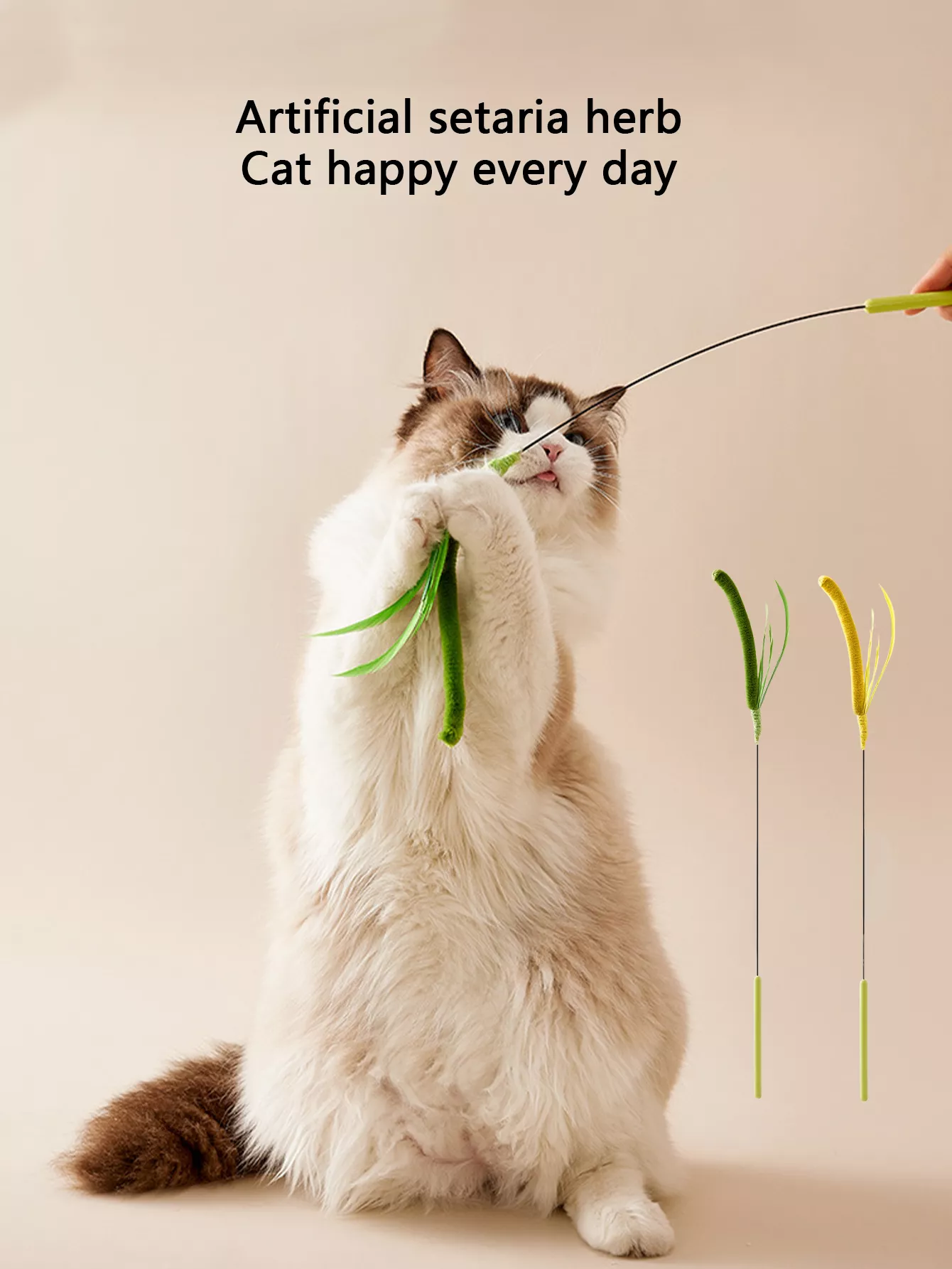 Feather Teasing Cat Stick Toy - Interactive Fun for Kittens and Cats - Image 3