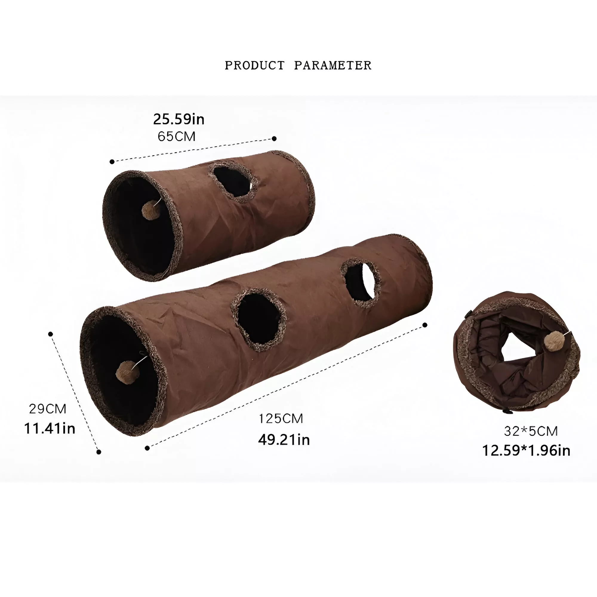 Collapsible Suede Cat Tunnel - Long 129cm Dirt-Resistant Pet Toy for Cats - Image 6