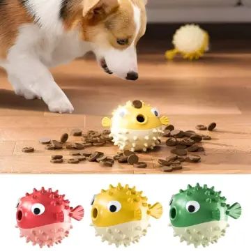 Fish-Shaped Dog Chew Toy with Food Leakage – Bite-Resistant TPR Dog Teeth Cleaning Ball