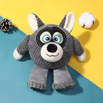 Fun Corduroy Chew Toy with Squeaker for Dogs - Plush Molar Puppy Training Toy