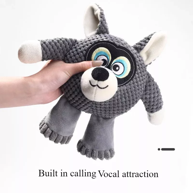 Fun Corduroy Chew Toy with Squeaker for Dogs - Plush Molar Puppy Training Toy - Image 4