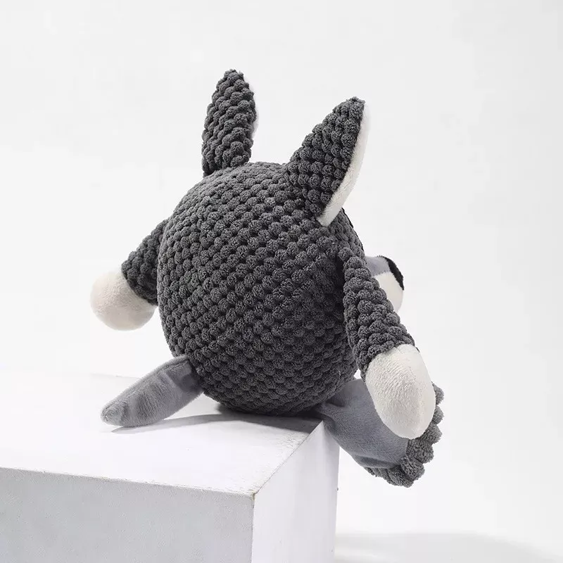 Fun Corduroy Chew Toy with Squeaker for Dogs - Plush Molar Puppy Training Toy - Image 5