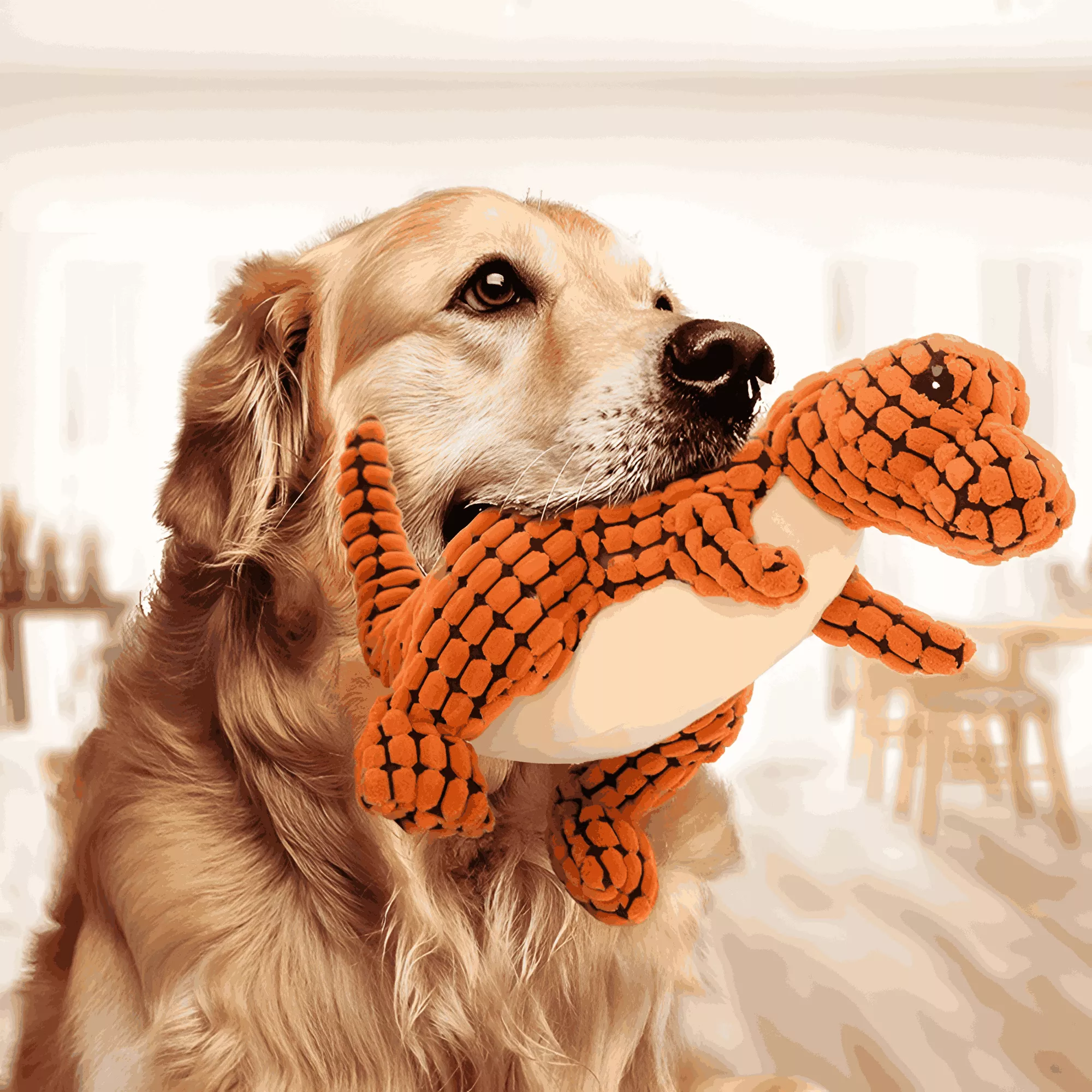 Interactive Plush Dinosaur Chew Toy for Dogs - Image 3