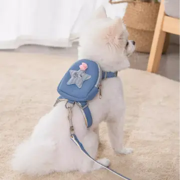 Cute Puppy Dog Cat Harness with Purse and Leash Set for Small Pets