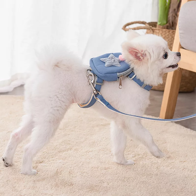 Cute Puppy Dog Cat Harness with Purse and Leash Set for Small Pets - Image 2