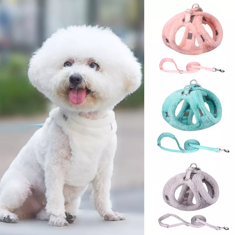 Thicken Fur Puppy Dog Harness and Leash Set for Small Dogs - Image 2