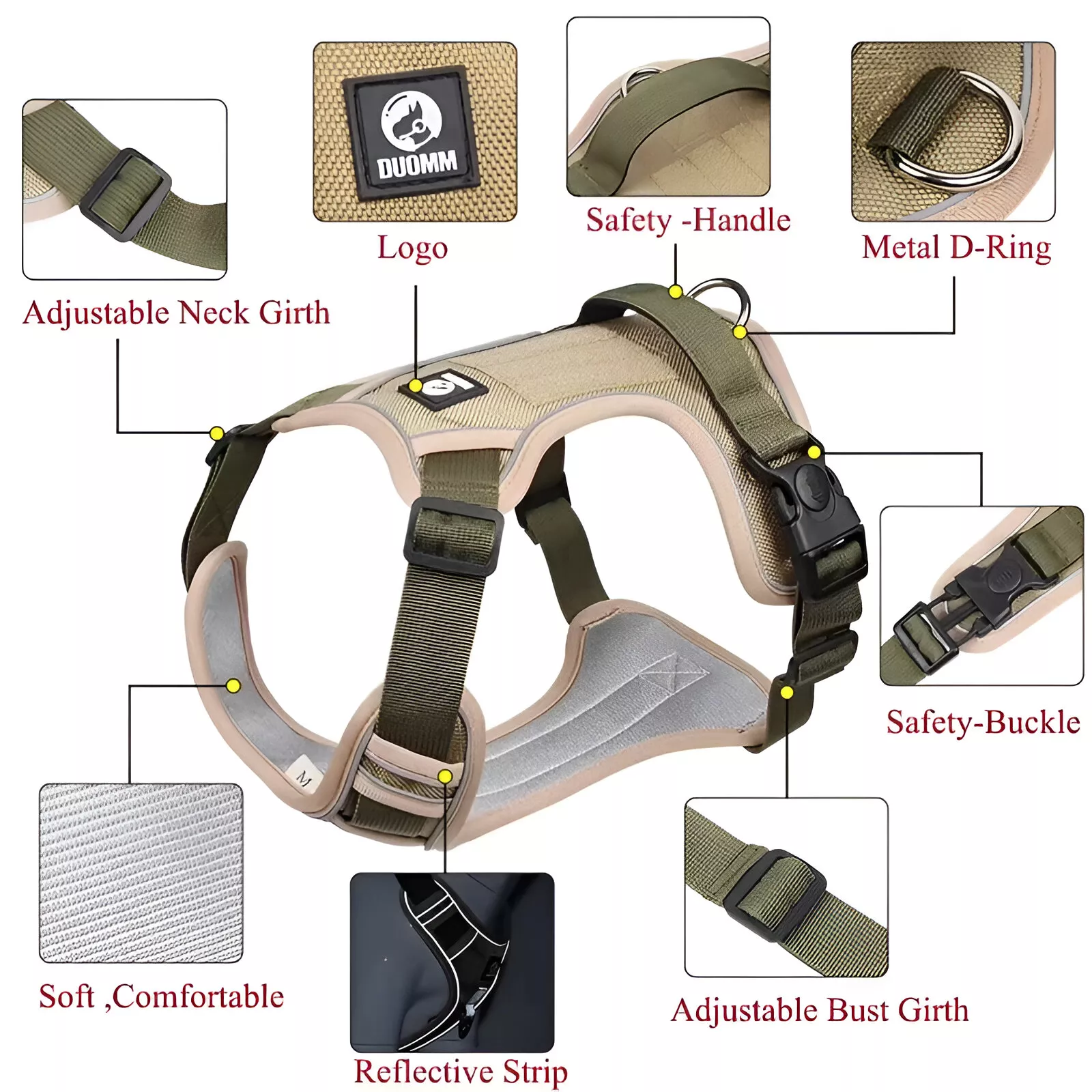 Adjustable Reflective Safety Dog Harness and Leash Set - Image 6