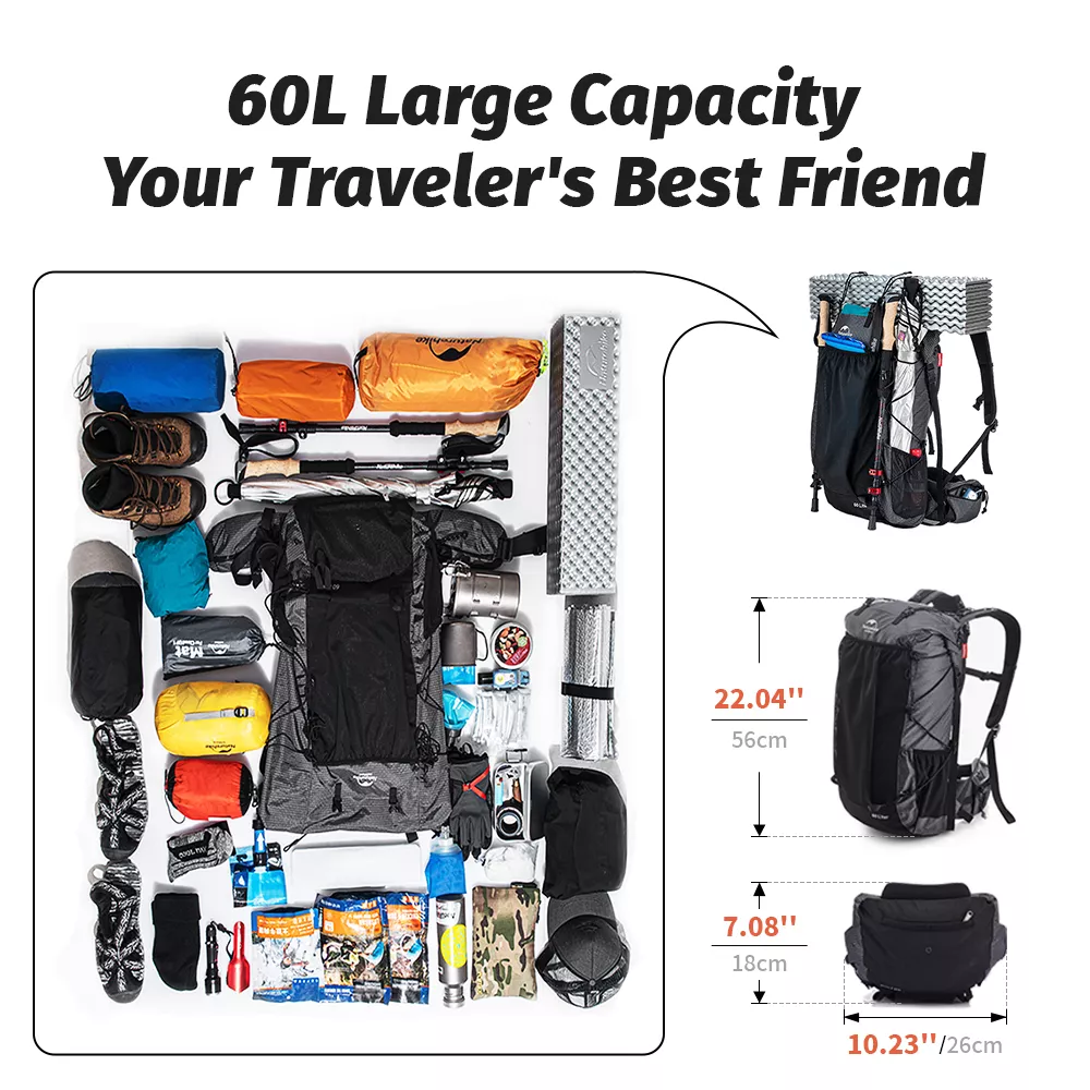 60+5L Large Capacity Hiking & Camping Backpack - Image 7
