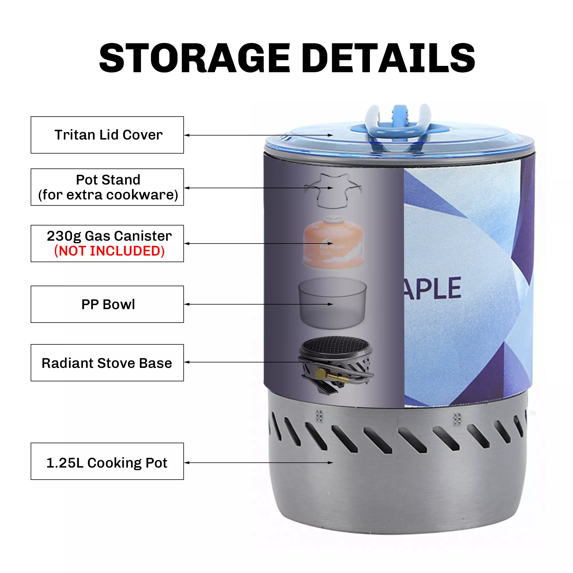 Compact Windproof Camping Stove System with Heat Exchanger & Pressure Regulator - Image 4