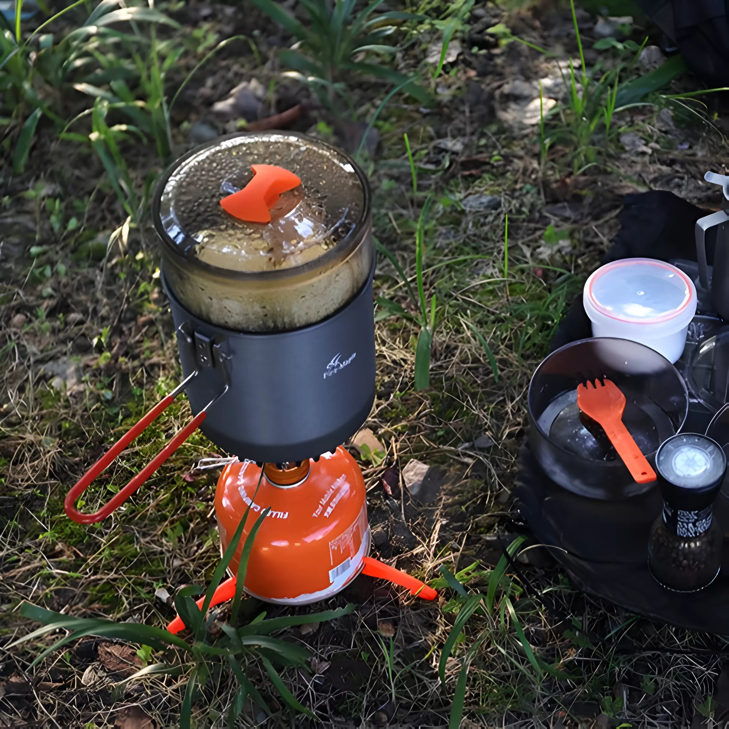 Windproof Camping Cookware Kit with Heat Exchanger - Image 2